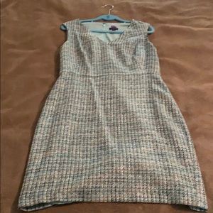 Blue green tweed sheath dress